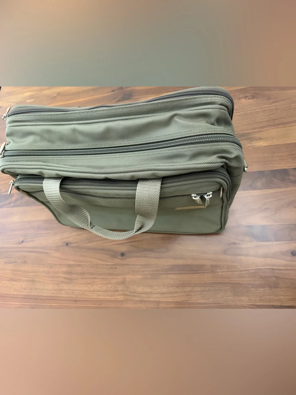 Briggs & Riley Olive Ballistic Nylon Laptop Case / Briefcase Bag — Missing Strap